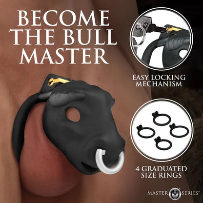 Bull Chastity Cage - Black XR Brands Toys - Cockrings