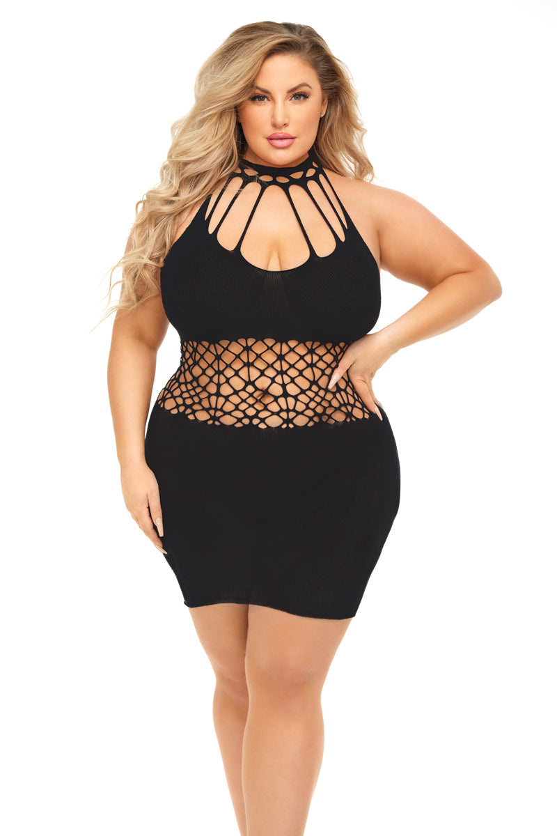 Rich B Phase Dress - Queen Size - Black Pink Lipstick Women - Lingerie - Dress