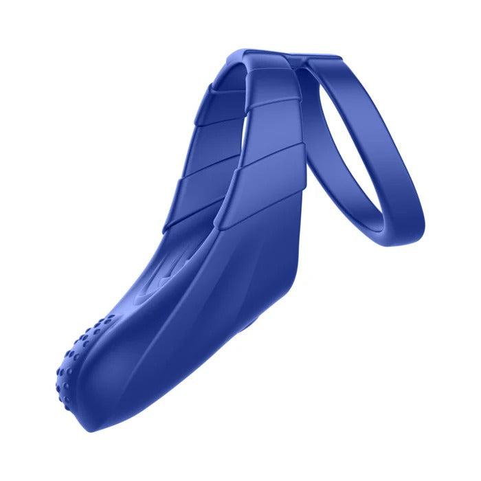 Forto F-48 Rechargeable Silicone Perineum Vibrating Double Cockring Blue Forto Toys - Cockrings