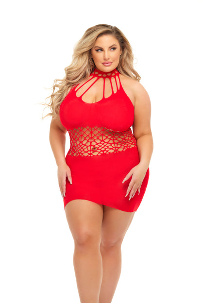 Rich B Phase Dress - Queen Size - Red Pink Lipstick Women - Lingerie - Dress