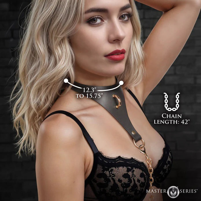 Captivate Collar With Body Chain - Black XR Brands Toys - Fetish