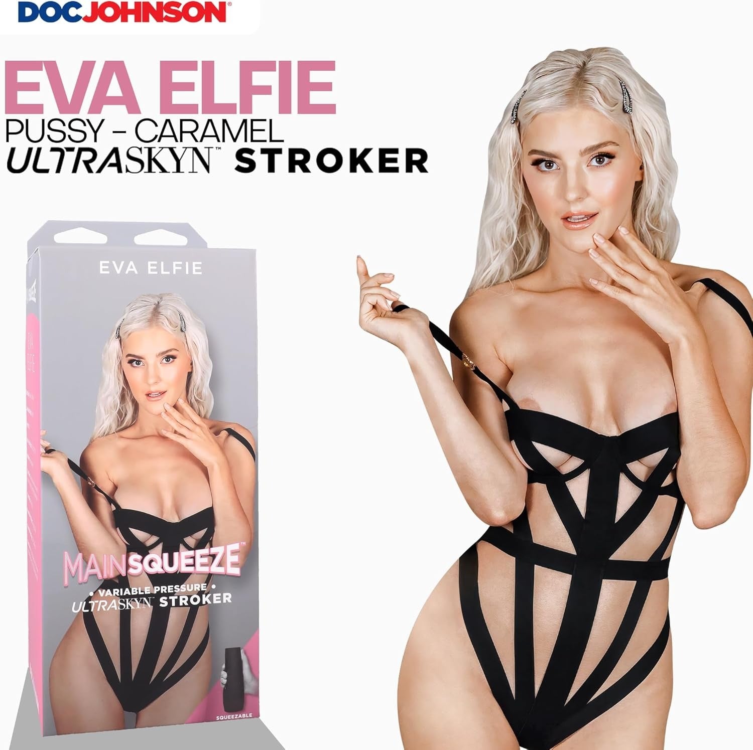 Main Squeeze Eva Elfie ULTRASKYN Stroker Pussy-Vanilla Doc Johnson Toys - Masturbators