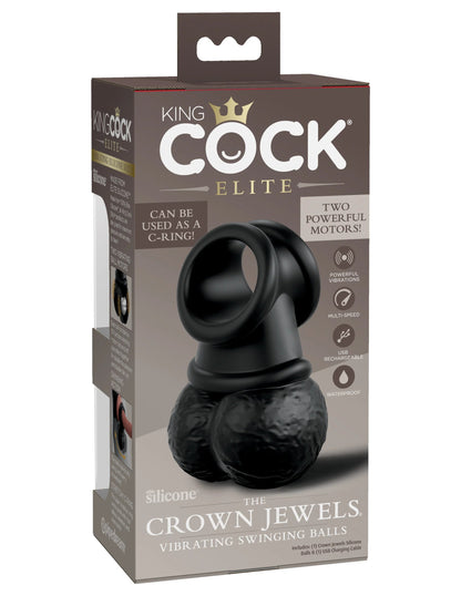 King Cock Elite The Crown Jewels Vibrating C-ring Pipedream Products Toys - Fetish