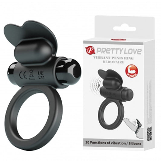 Vibrating Penis Ring Debonaire - Black Pretty Love Toys - Cockrings
