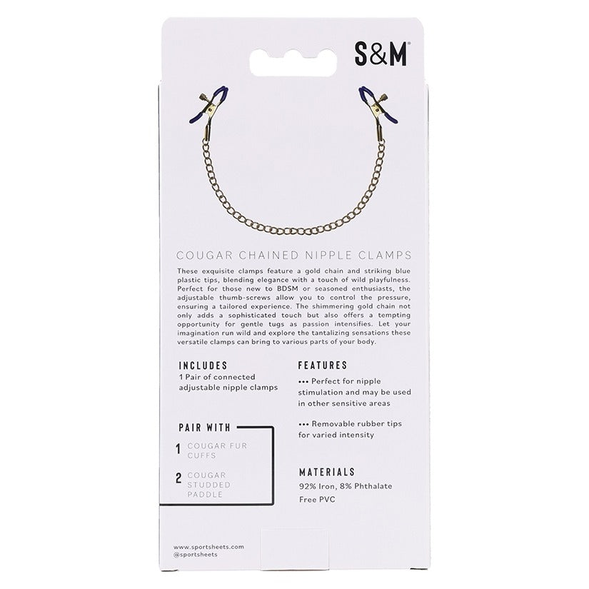 Cougar Chained Nipple Clamps Sportsheets Toys - Fetish