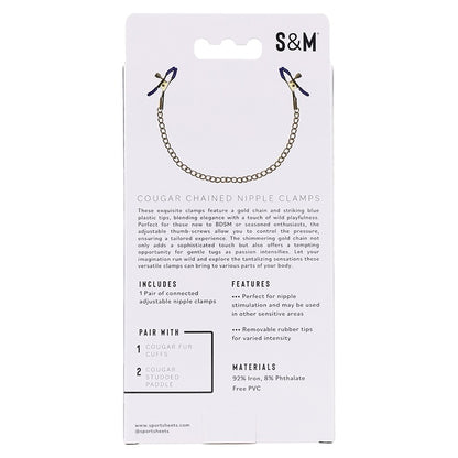 Cougar Chained Nipple Clamps Sportsheets Toys - Fetish