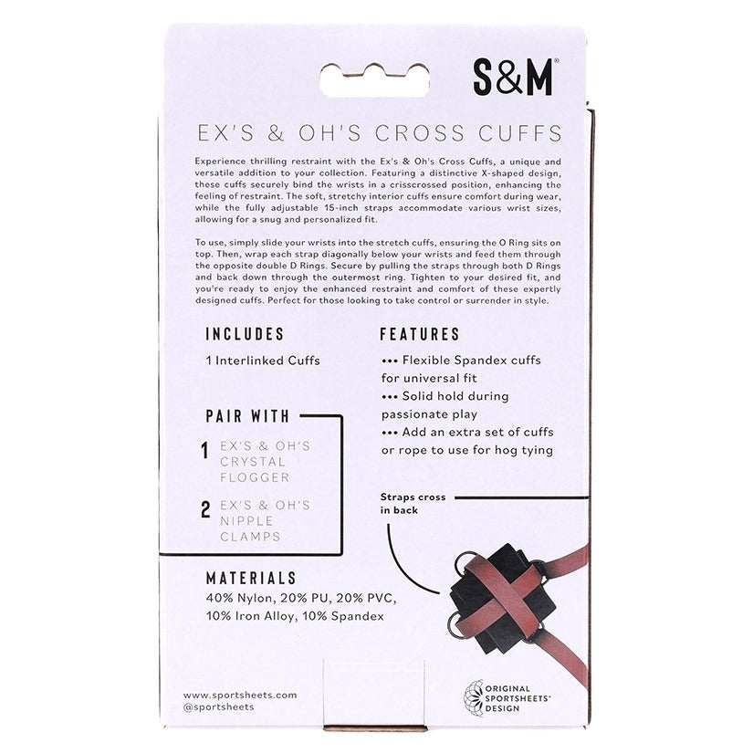 Ex's & Oh's Cross Cuffs Sportsheets Toys - Fetish