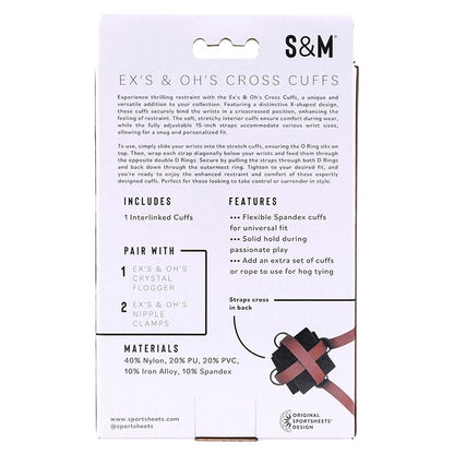 Ex's & Oh's Cross Cuffs Sportsheets Toys - Fetish