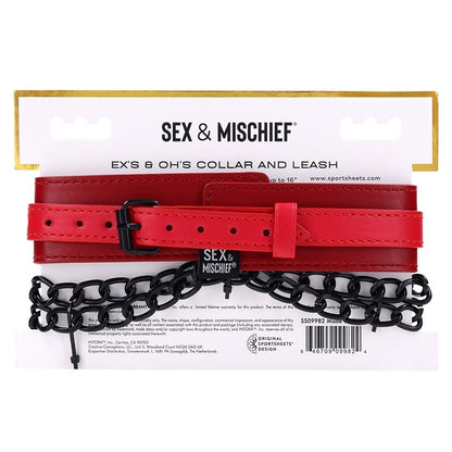 Ex's & Oh's Collar and Leash Sportsheets Toys - Fetish
