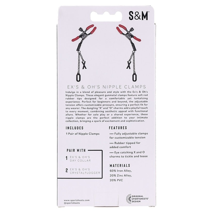 Ex's & Oh's Nipple Clamps Sportsheets Toys - Fetish