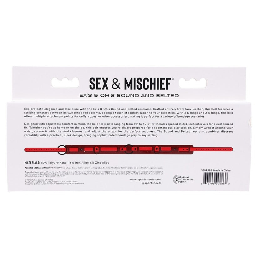 Ex's & Oh's Bound and Belted Sportsheets Toys - Fetish