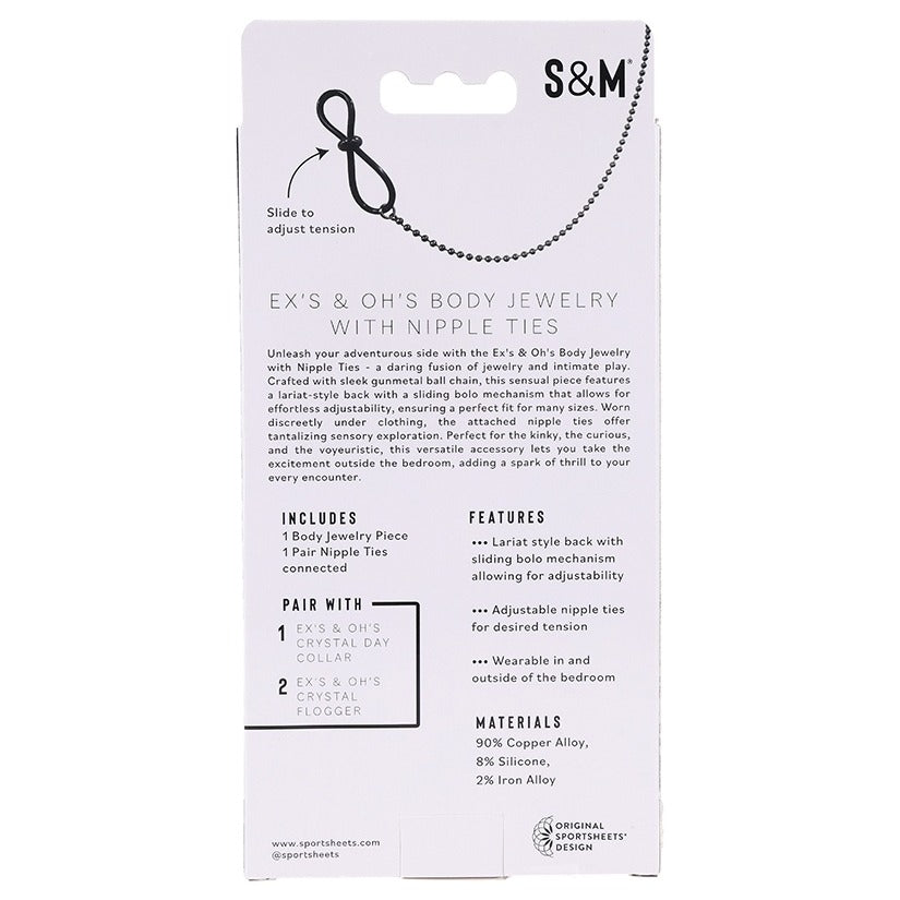 Ex's & Oh's Body Jewelry with Nipple Ties Sportsheets Toys - Fetish
