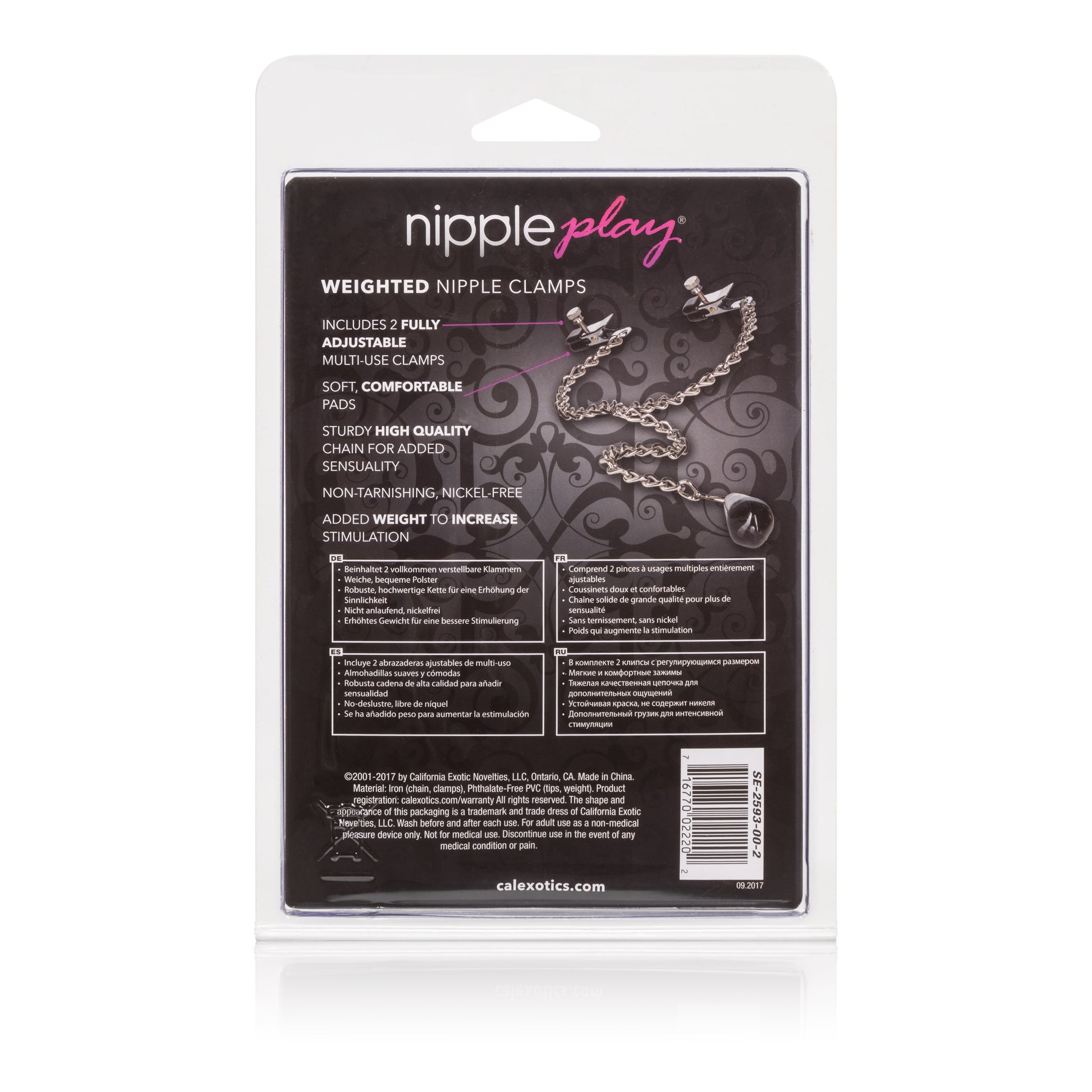 Weighted Nipple Clamps CalExotics - California Exotic Novelties Toys - Fetish