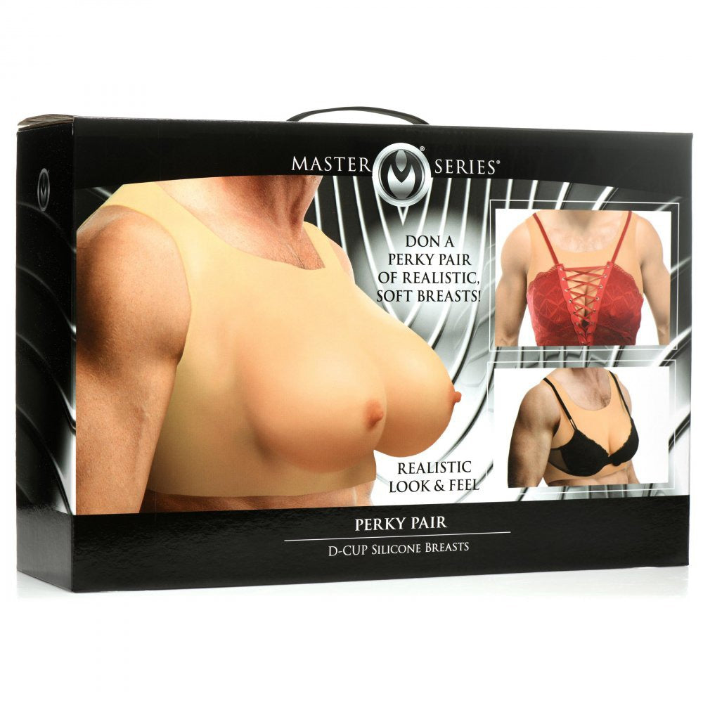 Master Series - Perky Pair D-Cup Silicone Breasts XR Brands Toys - Fetish