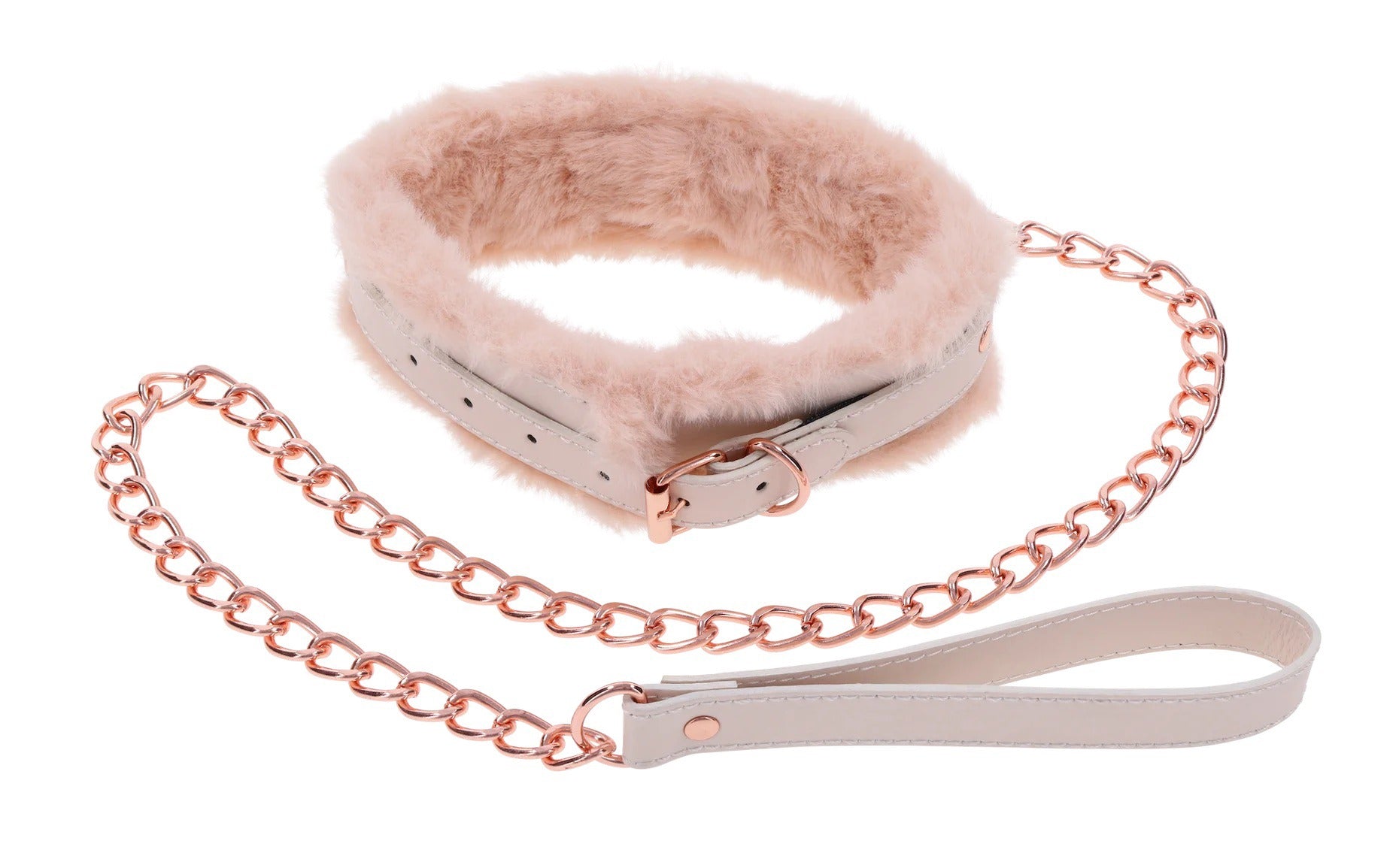 S&M Peaches ‘n CreaMe Fur Collar & Leash Sportsheets Toys - Fetish