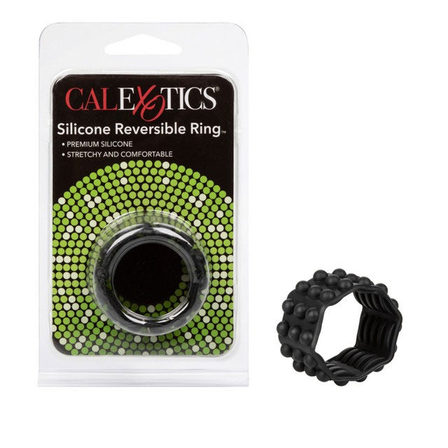 Adonis Silicone Reversible Enhancer - Black CalExotics - California Exotic Novelties Toys - Cockrings