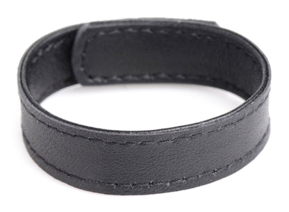 Leather and Velcro Cock Ring - Black XR Brands Toys - Cockrings