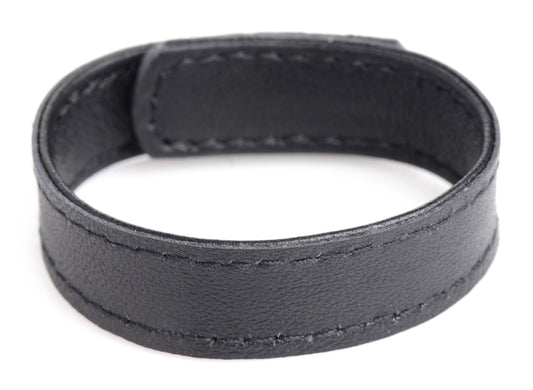 Leather and Velcro Cock Ring - Black XR Brands Toys - Cockrings