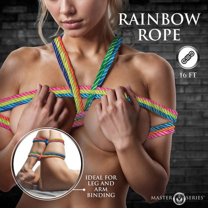 Rainbow Rope - 16ft XR Brands Toys - Fetish