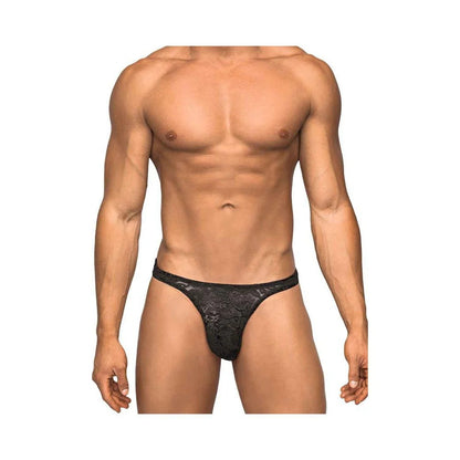 Male Power Stretch Lace Bong Thong Black L/XL Male Power Man