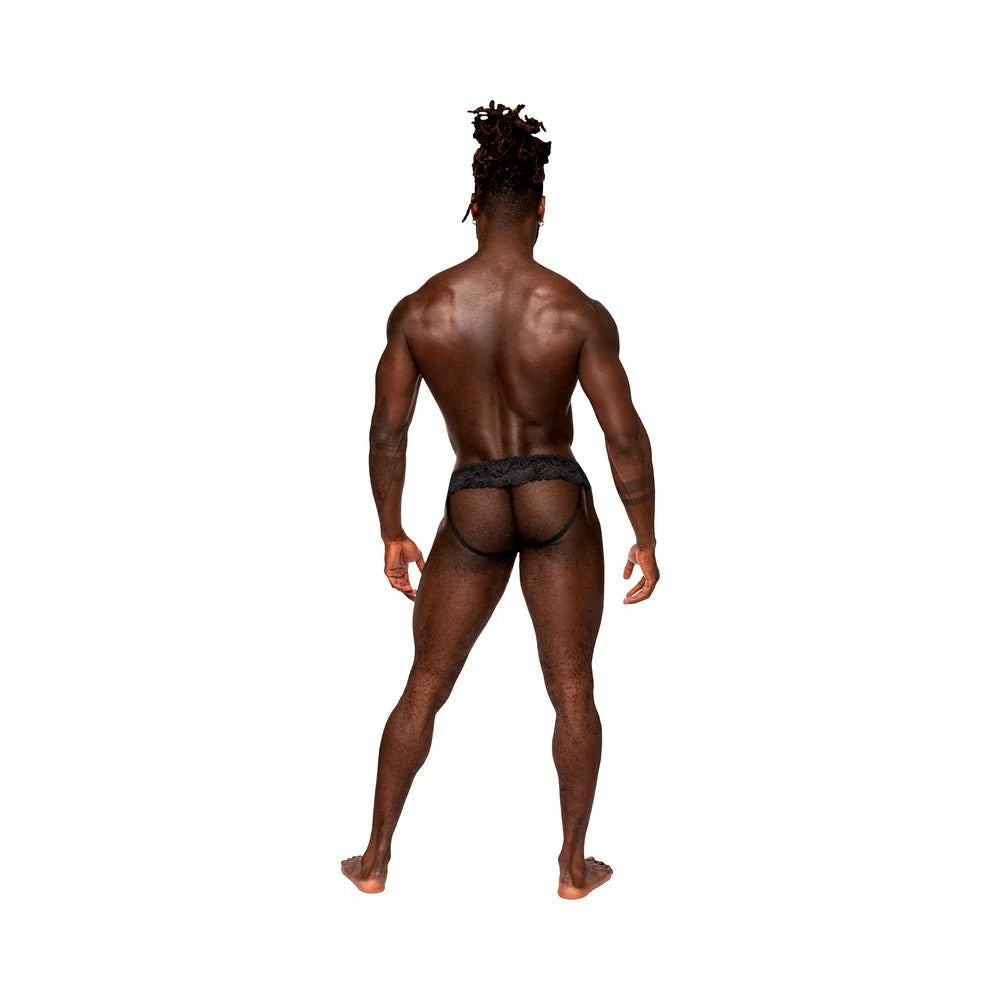 Male Power Sassy Lace Skirt Jock Black S/M Male Power Man