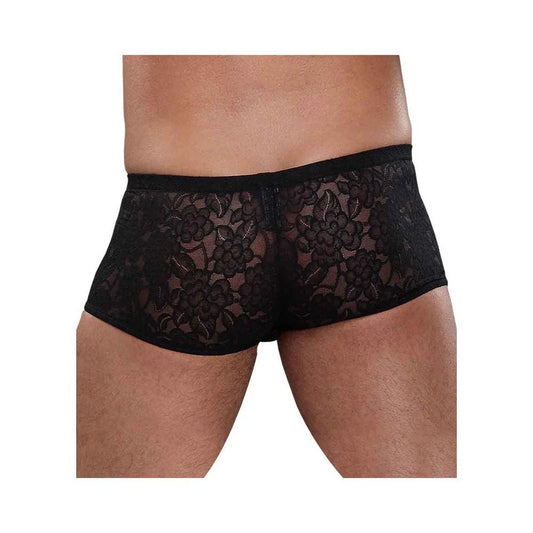 Male Power Stretch Lace Mini Short Black Lrg Male Power Man