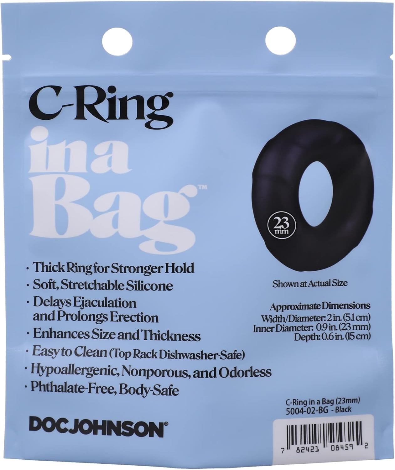In A Bag C-ring Black Doc Johnson Toys - Cockrings