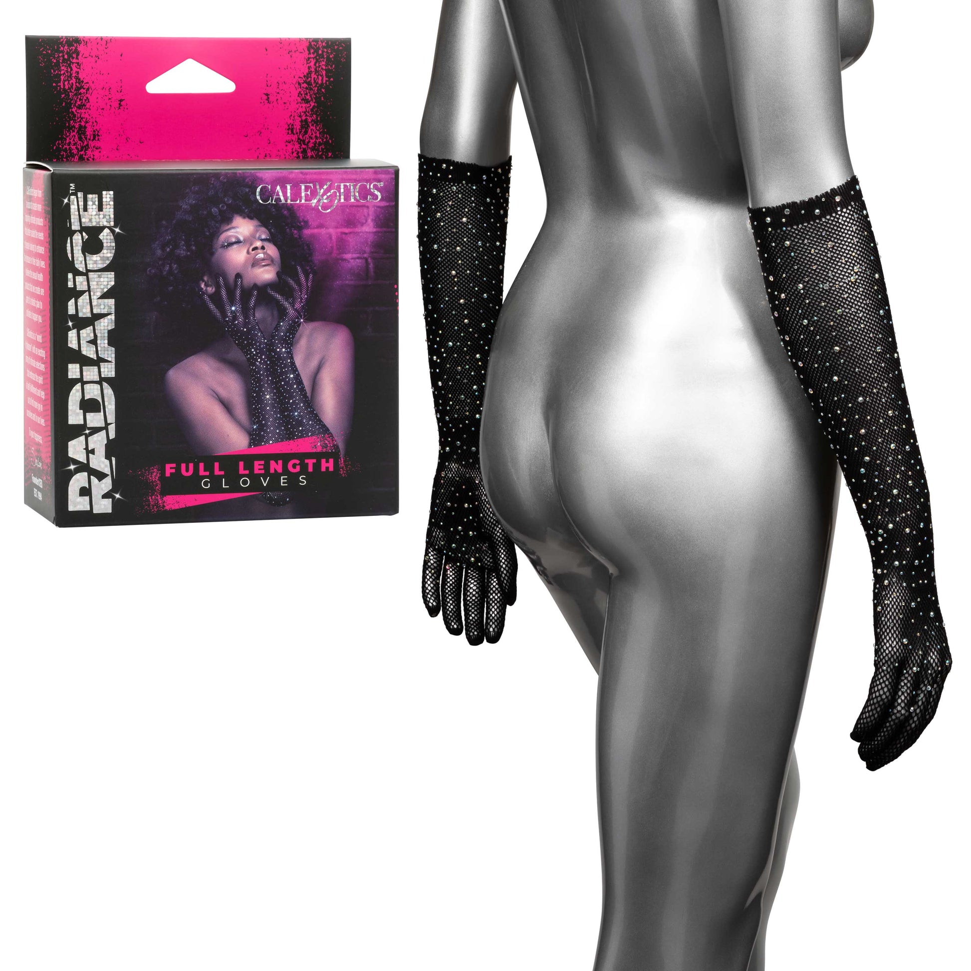 Radiance Full Length Gloves - Black CalExotics - California Exotic Novelties Women - Gloves & Mittens