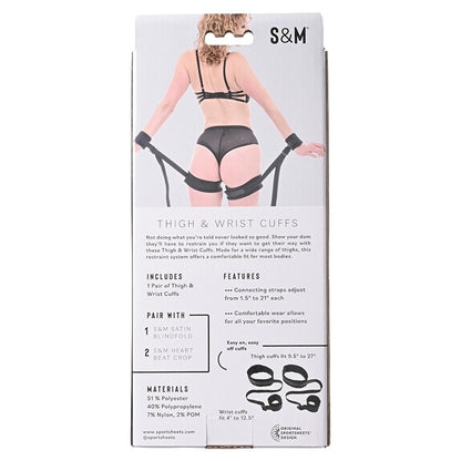 S&M Brat Thigh & Wrist Cuffs Sportsheets Toys - Fetish
