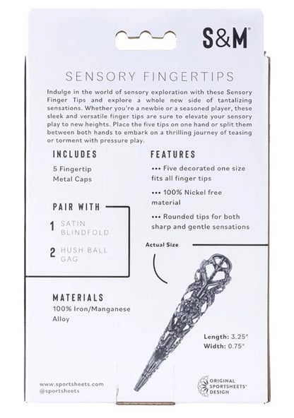 S&M Sensory Fingertips-Black Sportsheets Toys - Fetish