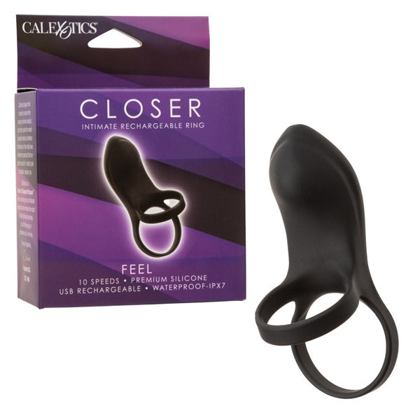 Closer Intimate Rechargeable Ring Feel - Black CalExotics - California Exotic Novelties Toys - Cockrings