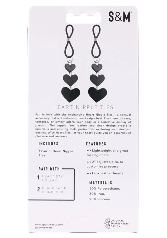 S&M Heart Nipple Ties Sportsheets Toys - Fetish
