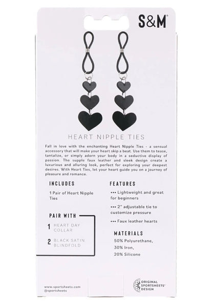 S&M Heart Nipple Ties Sportsheets Toys - Fetish
