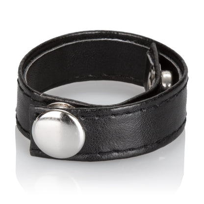 Leather Black 3-Snap Ring CalExotics - California Exotic Novelties Toys - Cockrings
