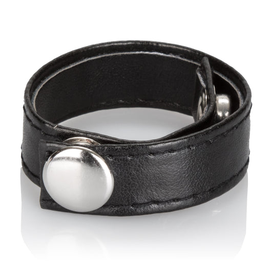 Leather Black 3-Snap Ring CalExotics - California Exotic Novelties Toys - Cockrings