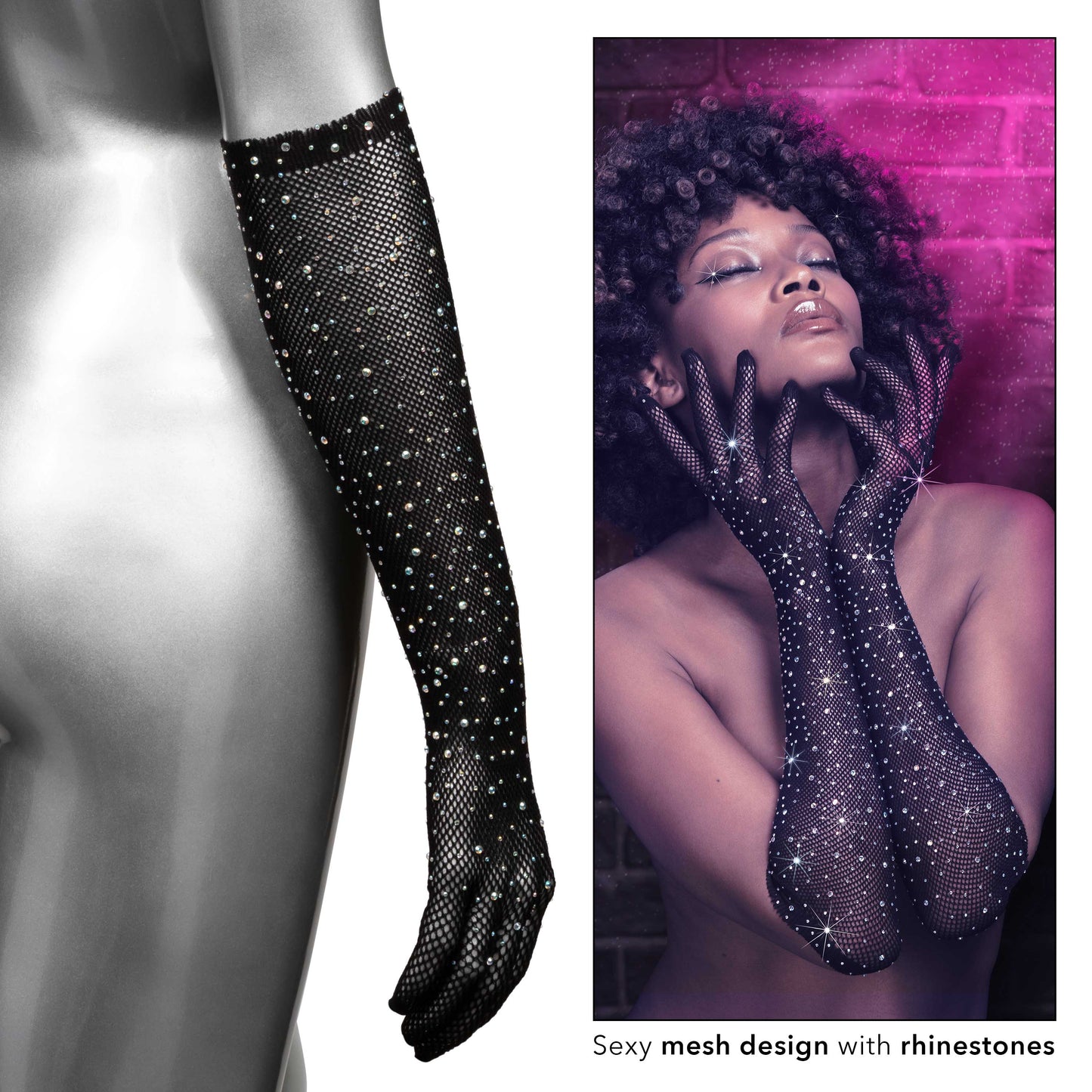 Radiance Full Length Gloves - Black CalExotics - California Exotic Novelties Women - Gloves & Mittens