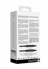 Ouch Diamond Studded Ankle Cuffs - Black Shots America Toys - Fetish