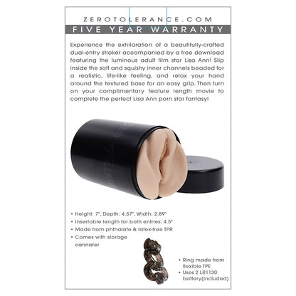 Zero Tolerance Large Vagina Stroker and Canister-Lisa Ann Zero Tolerance Toys - Masturbators