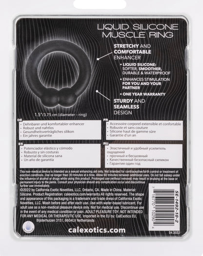 Alpha Liquid Silicone Muscle Ring - Black CalExotics - California Exotic Novelties Toys - Cockrings