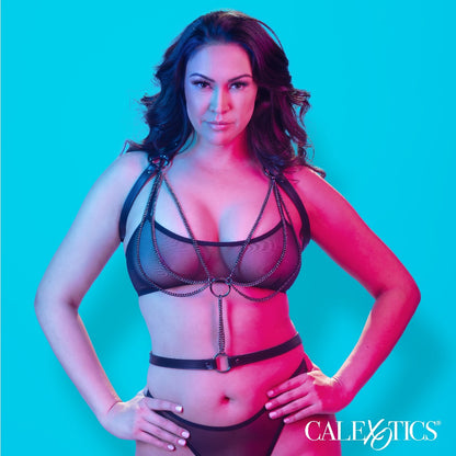 Euphoria Collection Plus Size Multi Chain Halter - Black CalExotics - California Exotic Novelties Toys - Fetish