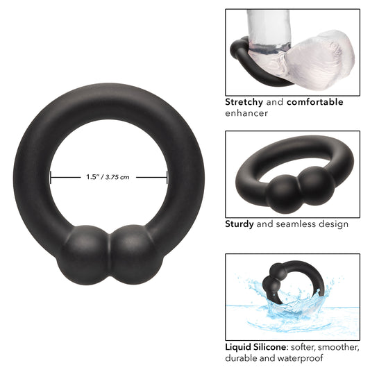 Alpha Liquid Silicone Muscle Ring - Black CalExotics - California Exotic Novelties Toys - Cockrings