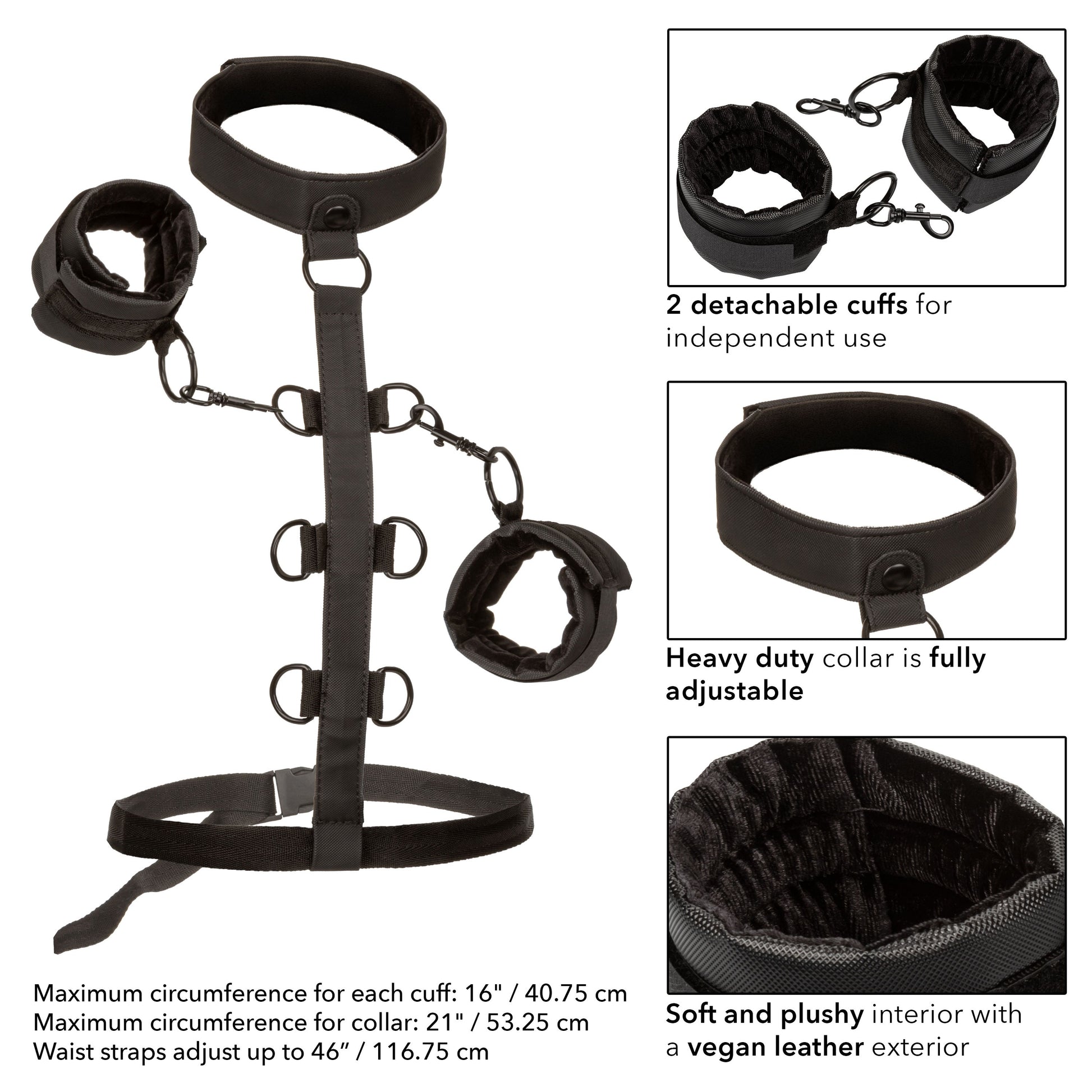 Boundless Collar Body Restraint - Black CalExotics - California Exotic Novelties Toys - Fetish