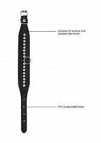 Ouch Diamond Studded Ankle Cuffs - Black Shots America Toys - Fetish