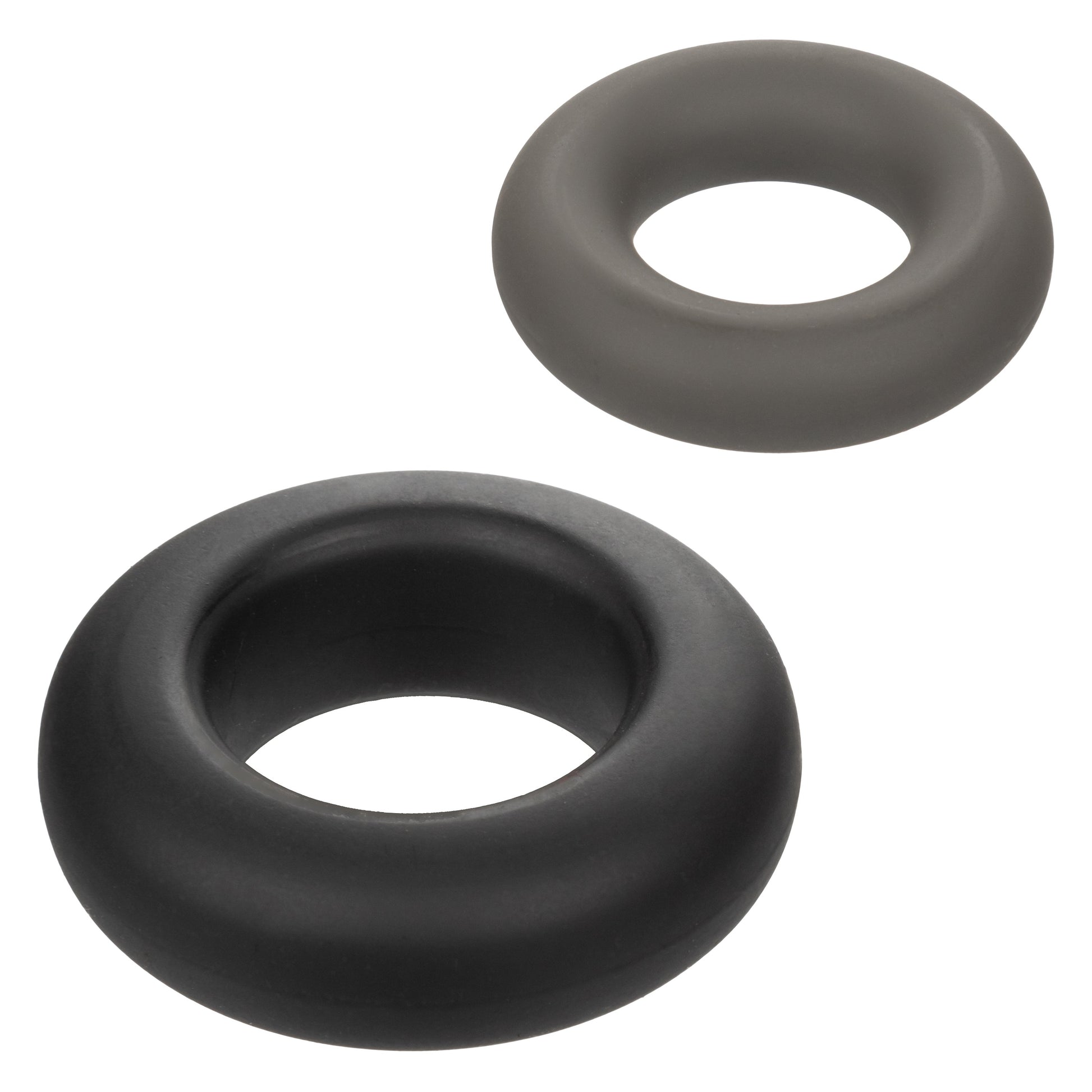 Alpha Liquid Silicone Prolong Set of 2 - Black/gray CalExotics - California Exotic Novelties Toys - Cockrings