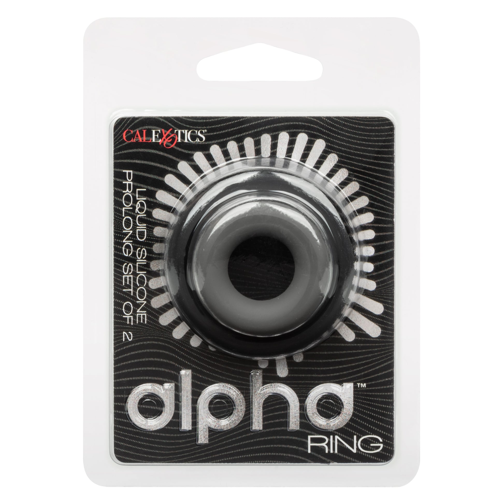 Alpha Liquid Silicone Prolong Set of 2 - Black/gray CalExotics - California Exotic Novelties Toys - Cockrings