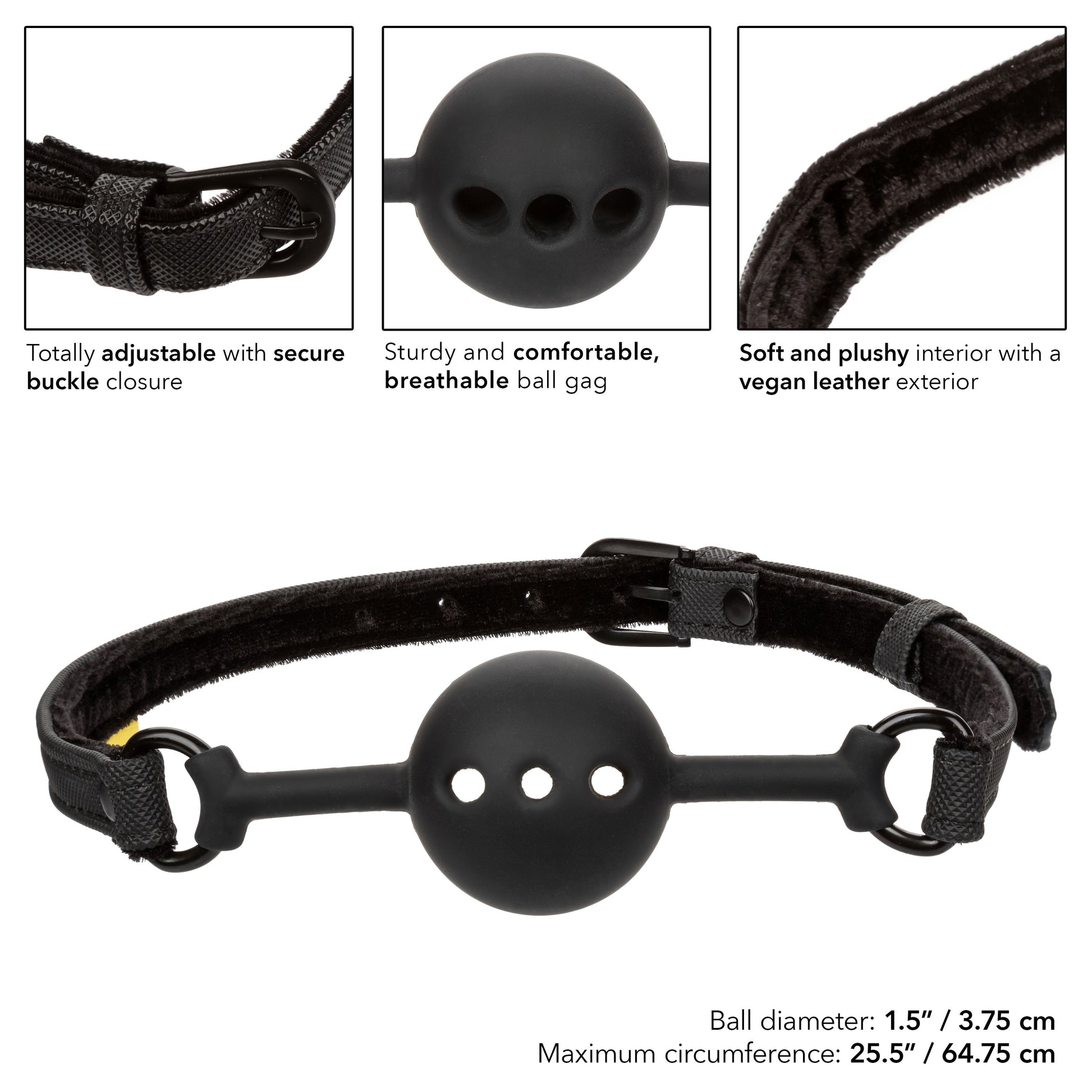 Boundless Breathable Ball Gag - Black CalExotics - California Exotic Novelties Toys - Fetish