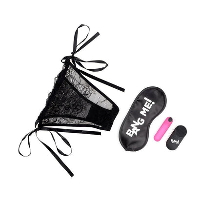 BANG! Power Panty Lace Panties, Bullet, & Blindfold Kit Pink XR Brands Toys - Vibrators