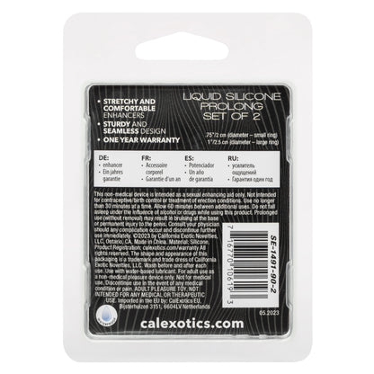 Alpha Liquid Silicone Prolong Set of 2 - Black/gray CalExotics - California Exotic Novelties Toys - Cockrings