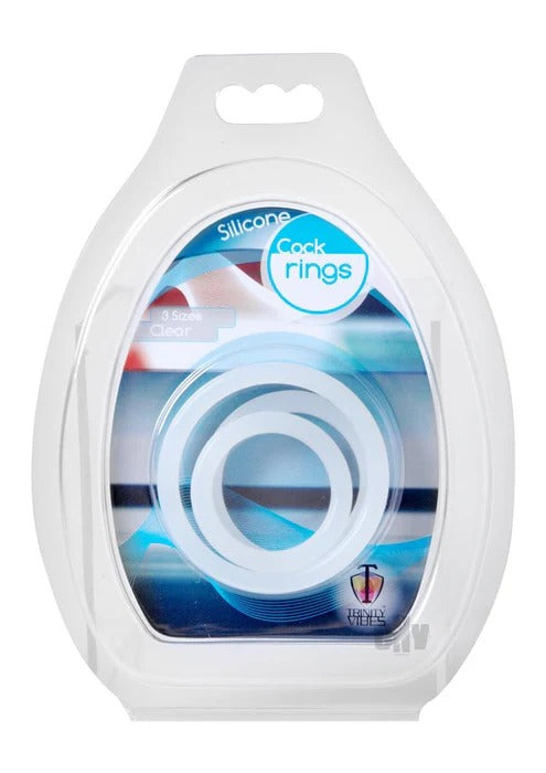 Trinity Silicone Cock Rings - Clear XR Brands Toys - Cockrings