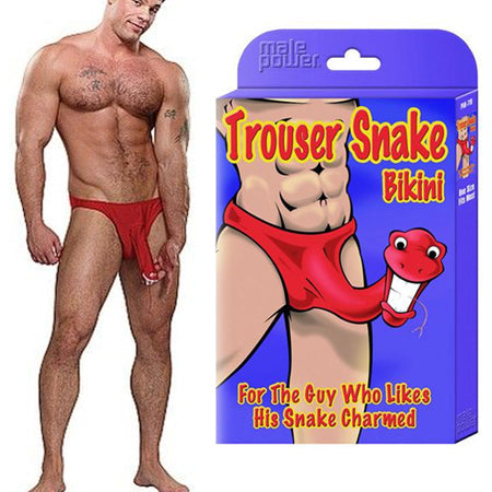 Male Power Novelty Trouser Snake Bikini-Red One Size-Boxed MAGIC MOMENTS INTERNATIONAL Men